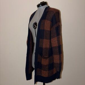 American Eagle Outfitters Textured Knit Sweater - Navy and Brown